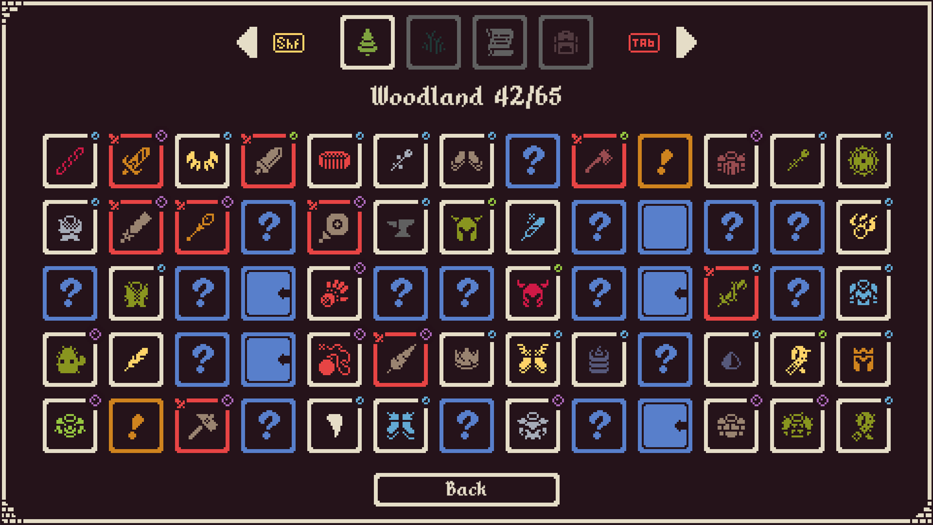 Woodland Unlocked Items